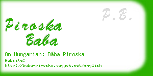 piroska baba business card