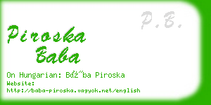 piroska baba business card